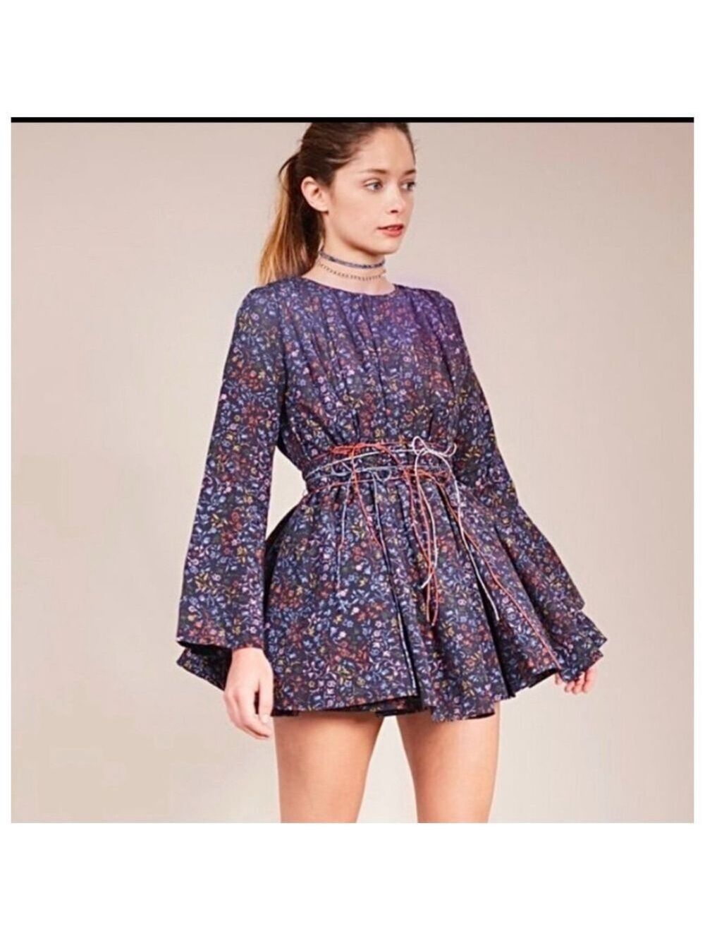 Women's Elliette Mini Dress Size 4 Navy Floral Print